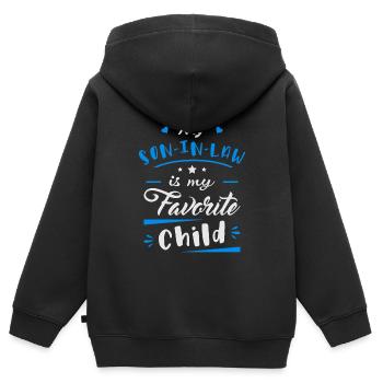 Mein Schwiegersohn ist mein Lieblingskind - Kinder Premium Organic Zip Hoodie - Schwarz - Hinten - AI Model Kid Male (0cm)