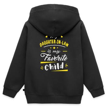 Meine Schwiegertochter ist mein Lieblingskind - Kinder Premium Organic Zip Hoodie - Schwarz - Hinten - AI Model Kid Male (0cm)