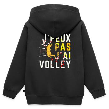 J'peux pas jai Volley - Sweat Premium à capuche zippé enfant bio - noir - Dos - AI Model Kid Male (0cm)