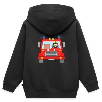 Fire Engine Firefighter Blue Light Use - Kids Premium Organic Zip-up Hoodie - black - Back - AI Model Kid Male (0cm)
