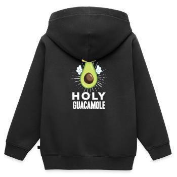 Flying Avocado Angel Cute Heaven Guacamole Fruit - Sweat Premium à capuche zippé enfant bio - noir - Dos - AI Model Kid Male (0cm)