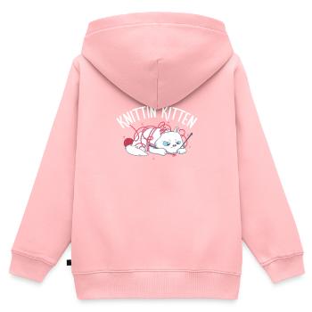 Knitting Kitten Cute Cat Crocheting Yarn Lover - Kids Premium Organic Zip-up Hoodie - rose - Back - AI Model Kid Female (0cm)
