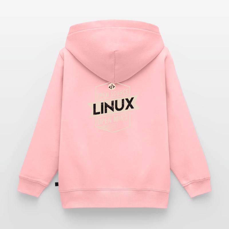 Open Source Open Mind Linux Operating System Kids Premium Organic Zip-up Hoodie