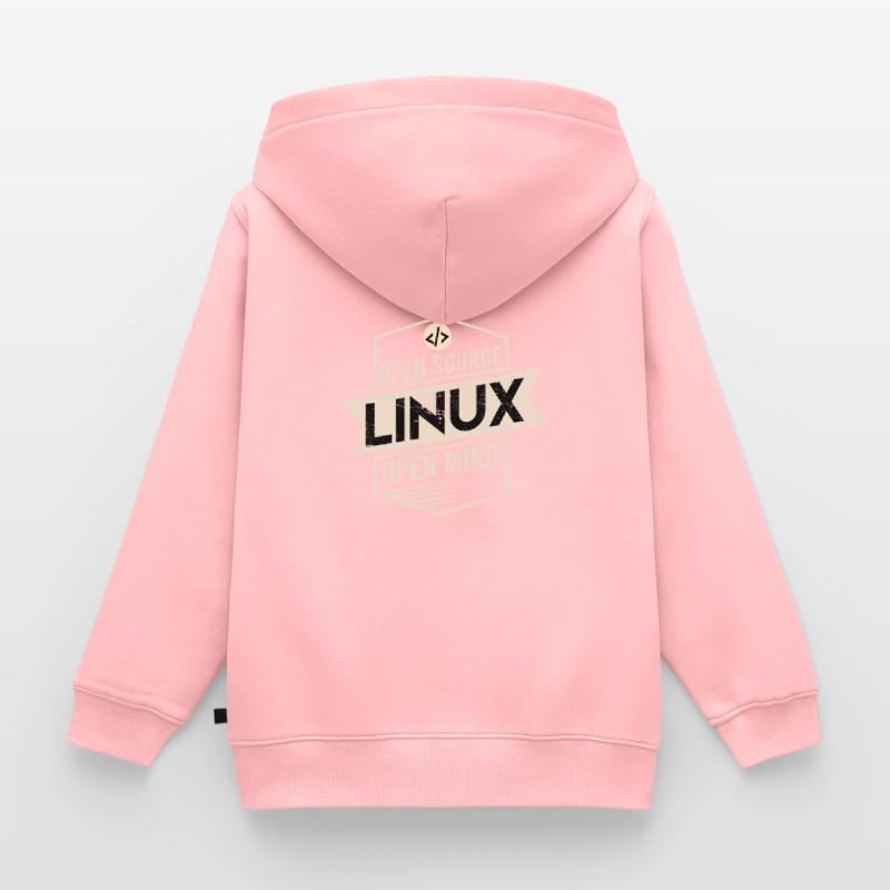 Open Source Open Mind Linux Betriebssystem Kinder Premium Organic Zip Hoodie