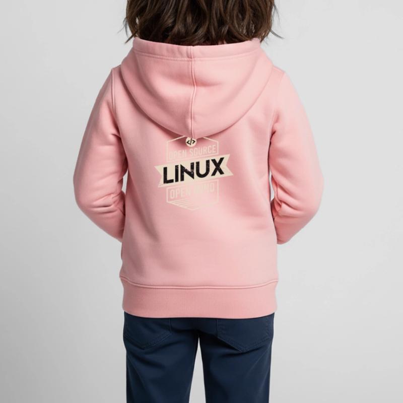 Open Source Open Mind Linux Betriebssystem Kinder Premium Organic Zip Hoodie
