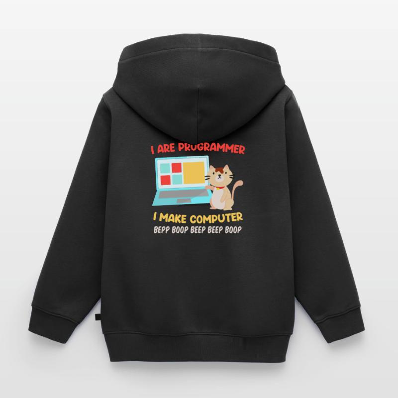 Programmierer Katzen Spruch Witz I are Programmer Kinder Premium Organic Zip Hoodie