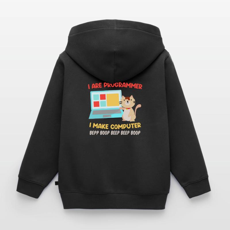 Programmer Cats Saying Joke I are Programmer Kids Premium Organic Zip-up Hoodie