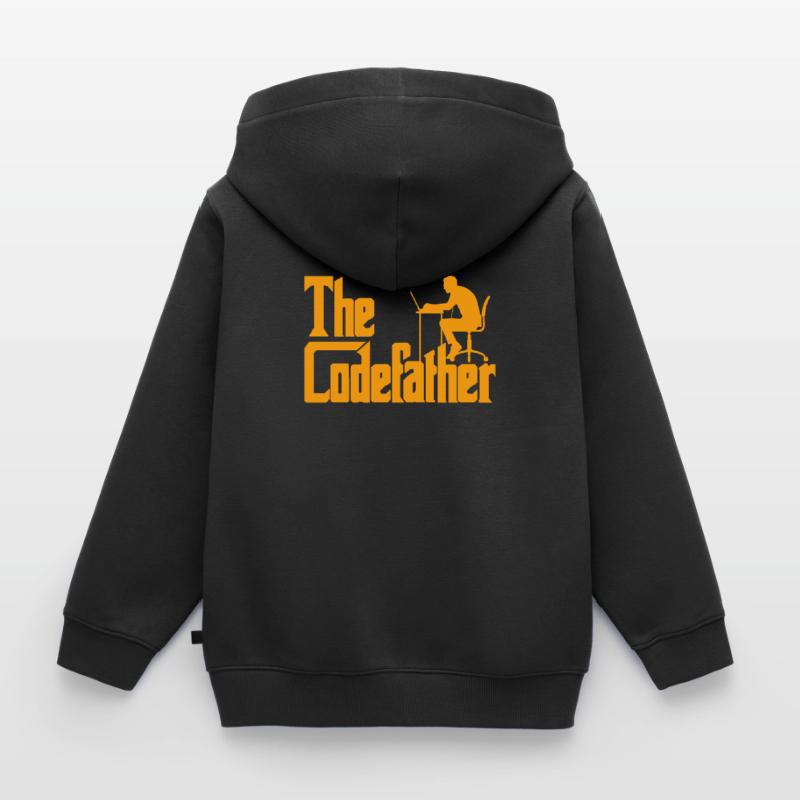 Entwickler Spaß Spruch The Codefather Coder Kinder Premium Organic Zip Hoodie