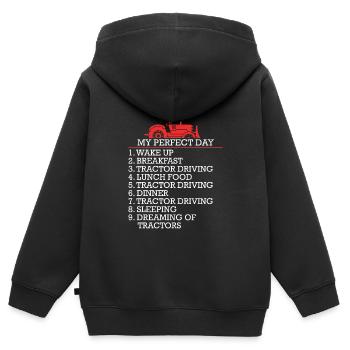 Perfekte Bauernhof Bauer Landwirt Tag Trekker - Kinder Premium Organic Zip Hoodie - Schwarz - Hinten - AI Model Kid Male (0cm)