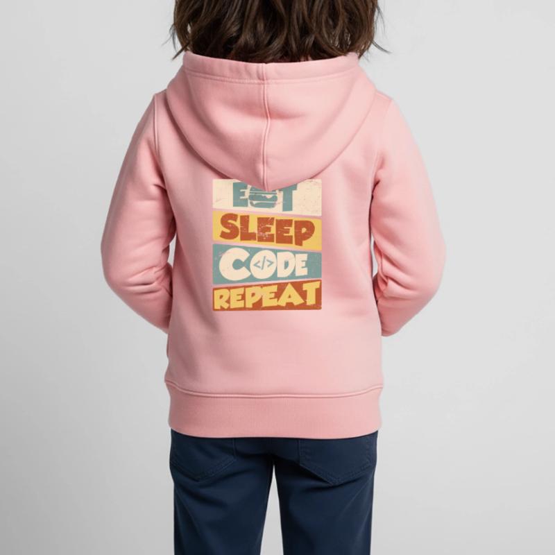 Programmer Developer IT Saying Eat Sleep Code Kids Premium Organic Zip-up Hoodie