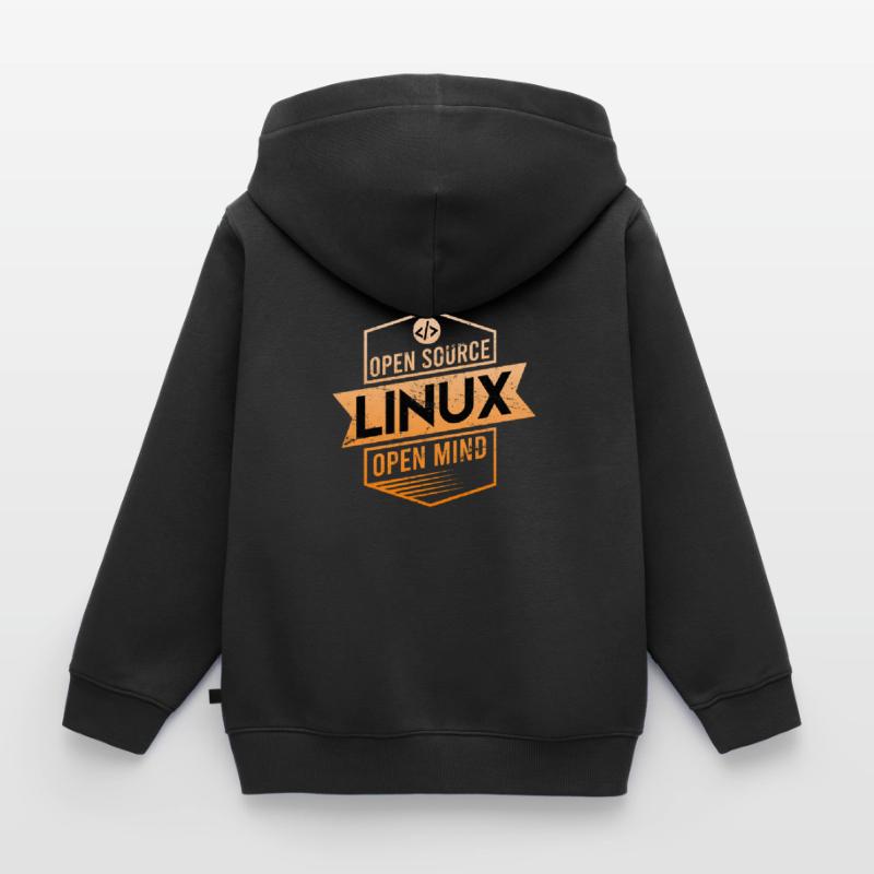 Linux Open Source Open Mind Operating System Kids Premium Organic Zip-up Hoodie
