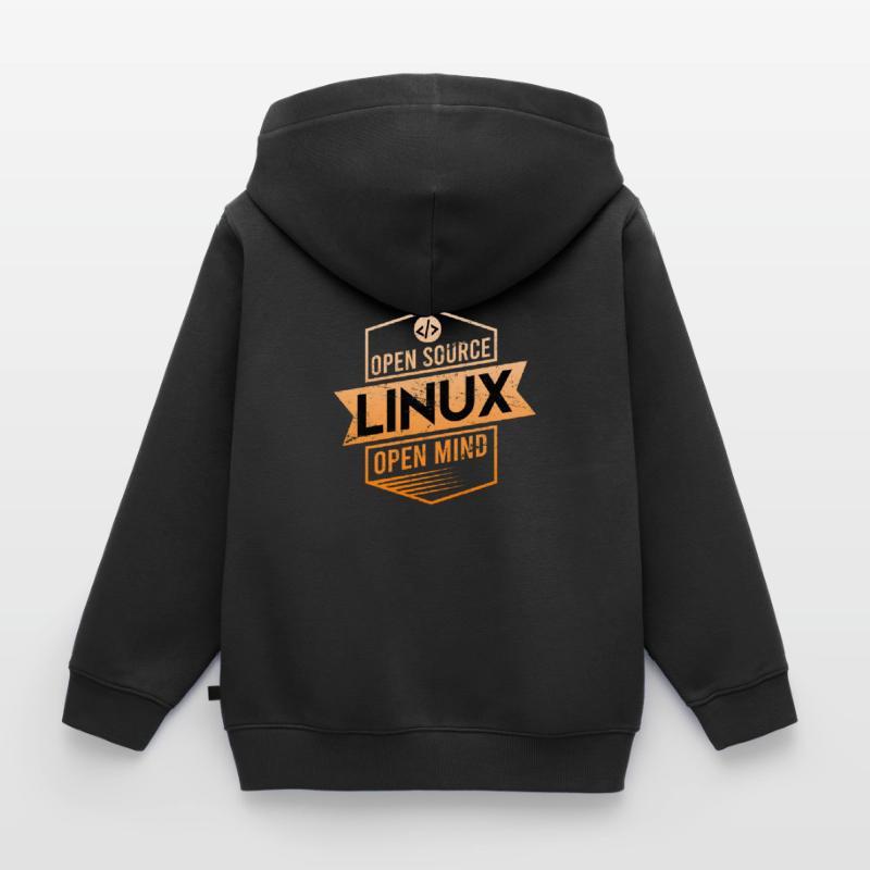 Linux Open Source Open Mind Operating System Kids Premium Organic Zip-up Hoodie