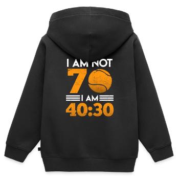 Tennis Geschenk 70 Jahre 40:30 Witz Geburtstag - Kinder Premium Organic Zip Hoodie - Schwarz - Hinten - AI Model Kid Male (0cm)