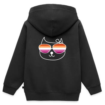 Homo Katze Kätzchen Lesbisch lesbische Katze - Kinder Premium Organic Zip Hoodie - Schwarz - Hinten - AI Model Kid Male (0cm)