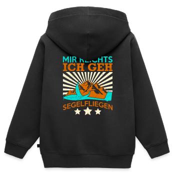 Segelflieger Spruch ich geh Segelfliegen Pilot - Kinder Premium Organic Zip Hoodie - Schwarz - Hinten - AI Model Kid Male (0cm)