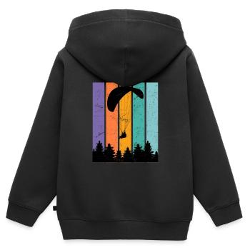 Parapente parapente parapente - Sweat Premium à capuche zippé enfant bio - noir - Dos - AI Model Kid Male (0cm)