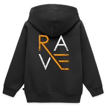Rave cadeau techno musique Techno Parti - Sweat Premium à capuche zippé enfant bio - noir - Dos - AI Model Kid Male (0cm)