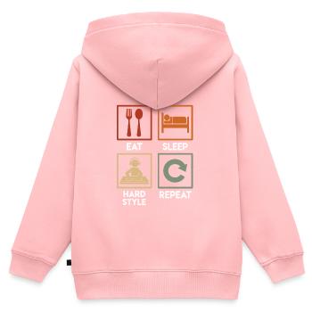 Hardstyle DJ Musik Eat Sleep Hardstyle Hardtekk - Kinder Premium Organic Zip Hoodie - Rosa - Hinten - AI Model Kid Female (0cm)