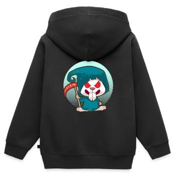 Evil Rabbit Evil Hasi Funny Rabbit Gift - Kids Premium Organic Zip-up Hoodie - black - Back - AI Model Kid Male (0cm)