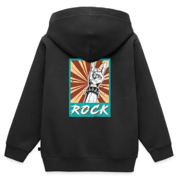Rock Handzeichen Symbol Rockmusik Rocker - Kinder Premium Organic Zip Hoodie - Schwarz - Hinten - AI Model Kid Male (0cm)