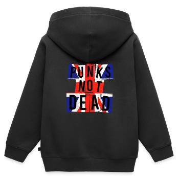 Punks not dead Punker England Großbritannien - Kinder Premium Organic Zip Hoodie - Schwarz - Hinten - AI Model Kid Male (0cm)