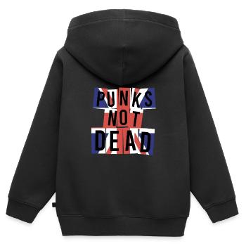 Punk Rock Spruch Punks not dead Rockmusik - Kinder Premium Organic Zip Hoodie - Schwarz - Hinten - AI Model Kid Male (0cm)