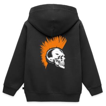 Rockmusik Punk Rock Totenkopf Skelett - Kinder Premium Organic Zip Hoodie - Schwarz - Hinten - AI Model Kid Male (0cm)