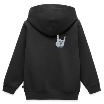 Rockmusik Konzert Heavy Metal Handzeichen - Kinder Premium Organic Zip Hoodie - Schwarz - Hinten - AI Model Kid Male (0cm)