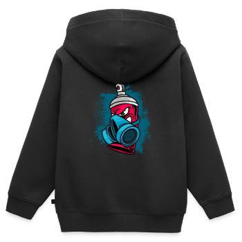 Peintures de peinture - Sweat Premium à capuche zippé enfant bio - noir - Dos - AI Model Kid Male (0cm)