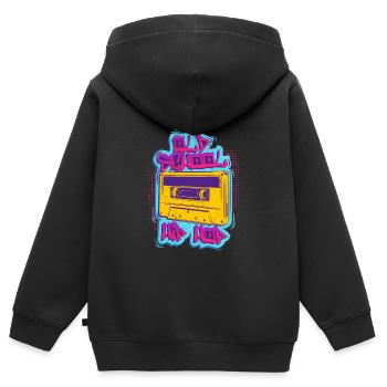 Old School Hip Hop Rap Musik Rap 90er Musik - Kinder Premium Organic Zip Hoodie - Schwarz - Hinten - AI Model Kid Male (0cm)