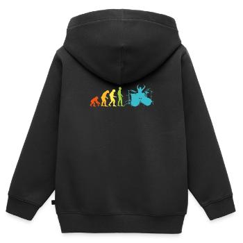 Groupe de musique Batteur Evolution Drumsticks - Sweat Premium à capuche zippé enfant bio - noir - Dos - AI Model Kid Male (0cm)
