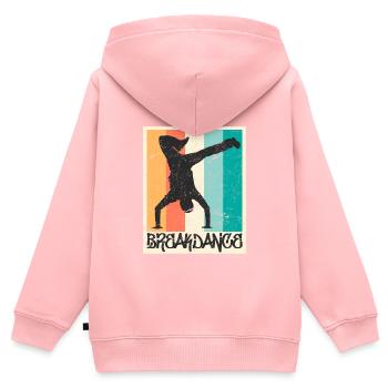 Breakdance Vintage B-Boy Breakdancer - Kinder Premium Organic Zip Hoodie - Rosa - Hinten - AI Model Kid Female (0cm)
