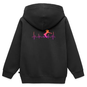 Breakdance Herzschlag Urban Dance Street Art - Kinder Premium Organic Zip Hoodie - Schwarz - Hinten - AI Model Kid Male (0cm)