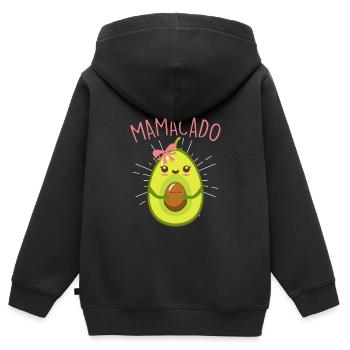 Mamacado Geschenk Werdende Mutter Mama Babybauch - Kinder Premium Organic Zip Hoodie - Schwarz - Hinten - AI Model Kid Male (0cm)