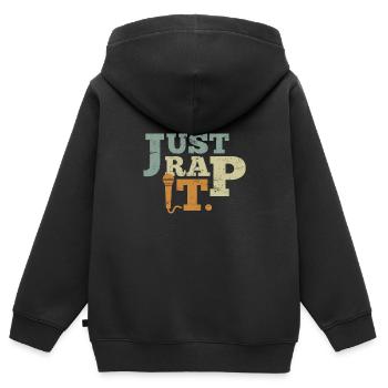 Hip Hop Sort Just Rap it Rapper Rap - Sweat Premium à capuche zippé enfant bio - noir - Dos - AI Model Kid Male (0cm)