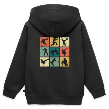 Urban Dance Breakdancer Street Art Breakdancer - Kinder Premium Organic Zip Hoodie - Schwarz - Hinten - AI Model Kid Male (0cm)