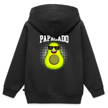 Cooler Papa Vater Spruch Papacado Babywunsch - Kinder Premium Organic Zip Hoodie - Schwarz - Hinten - AI Model Kid Male (0cm)
