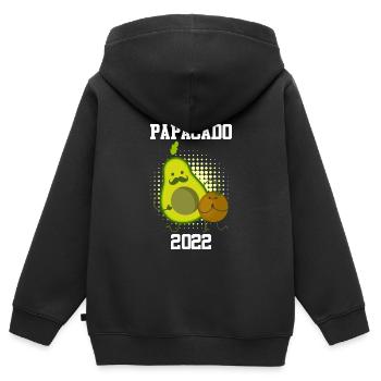 Father Papa Papacado Saying Avocado Expecting Dad - Kids Premium Organic Zip-up Hoodie - black - Back - AI Model Kid Male (0cm)