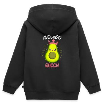 Avocado Queen Veganerin Vegetarierin Flexitarier - Kinder Premium Organic Zip Hoodie - Schwarz - Hinten - AI Model Kid Male (0cm)