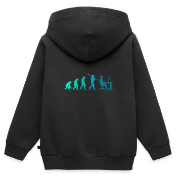 Programmeur Evolution Bureau bureau cadeau - Sweat Premium à capuche zippé enfant bio - noir - Dos - AI Model Kid Male (0cm)