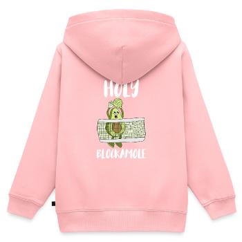 Holy Blockamole Volleyball Block Sport - Kinder Premium Organic Zip Hoodie - Rosa - Hinten - AI Model Kid Female (0cm)