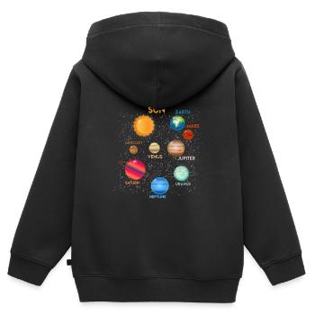 Galaxie Weltall Sonnensystem Planeten Astronaut - Kinder Premium Organic Zip Hoodie - Schwarz - Hinten - AI Model Kid Male (0cm)