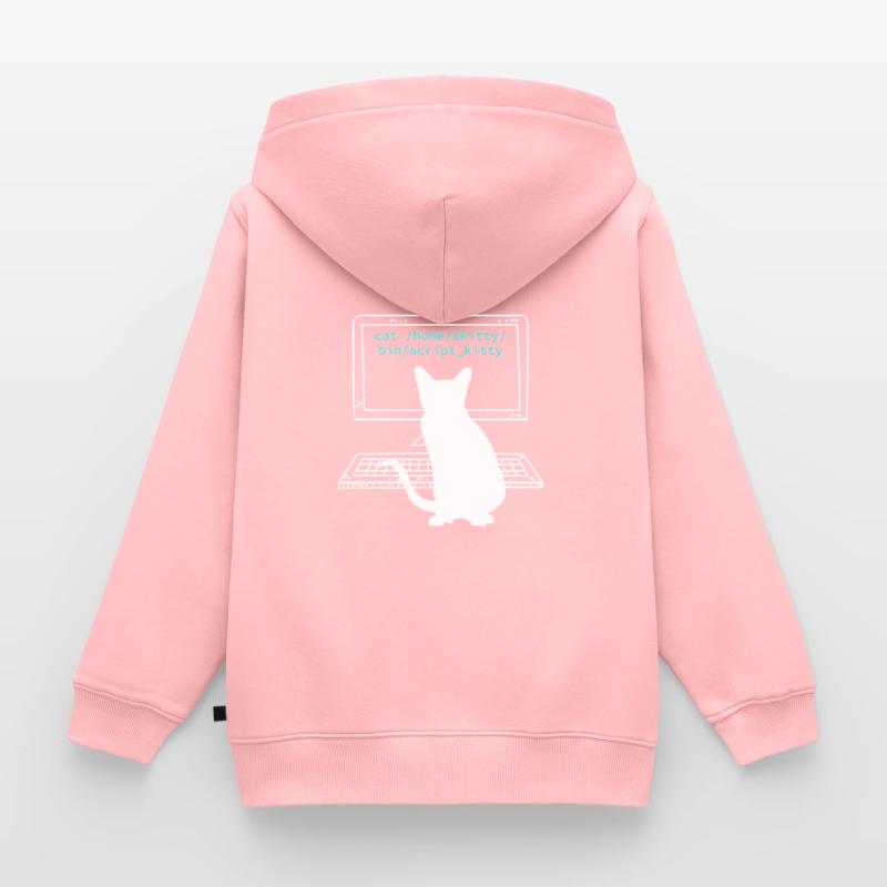 Propriétaire de chat Programmeur Codeur Informaticien Sweat Premium à capuche zippé enfant bio