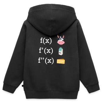 Calculus Cow Cheese Milk Math Teacher - Kids Premium Organic Zip-up Hoodie - black - Back - AI Model Kid Male (0cm)
