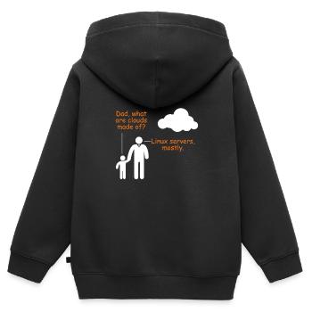 Linux Server Witz Informatiker Humor Software - Kinder Premium Organic Zip Hoodie - Schwarz - Hinten - AI Model Kid Male (0cm)
