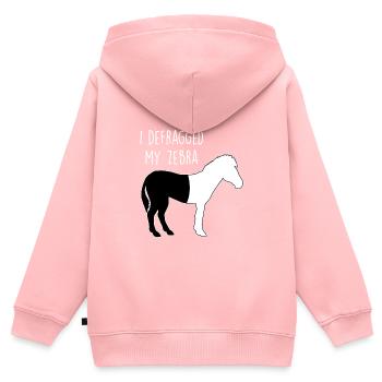 I defragged my Zebra Coder Informatiker Hacker - Kinder Premium Organic Zip Hoodie - Rosa - Hinten - AI Model Kid Female (0cm)