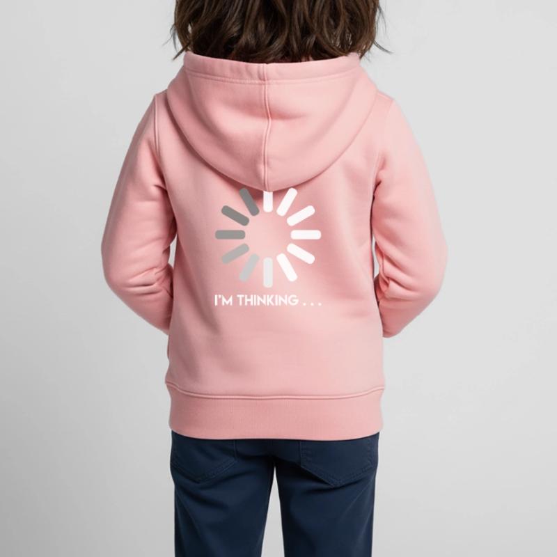 Programmierer Witz ich denke nach Coder Kinder Premium Organic Zip Hoodie