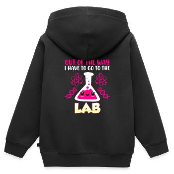 Le sort des laborantins je dois aller au labo - Sweat Premium à capuche zippé enfant bio - noir - Dos - AI Model Kid Male (0cm)