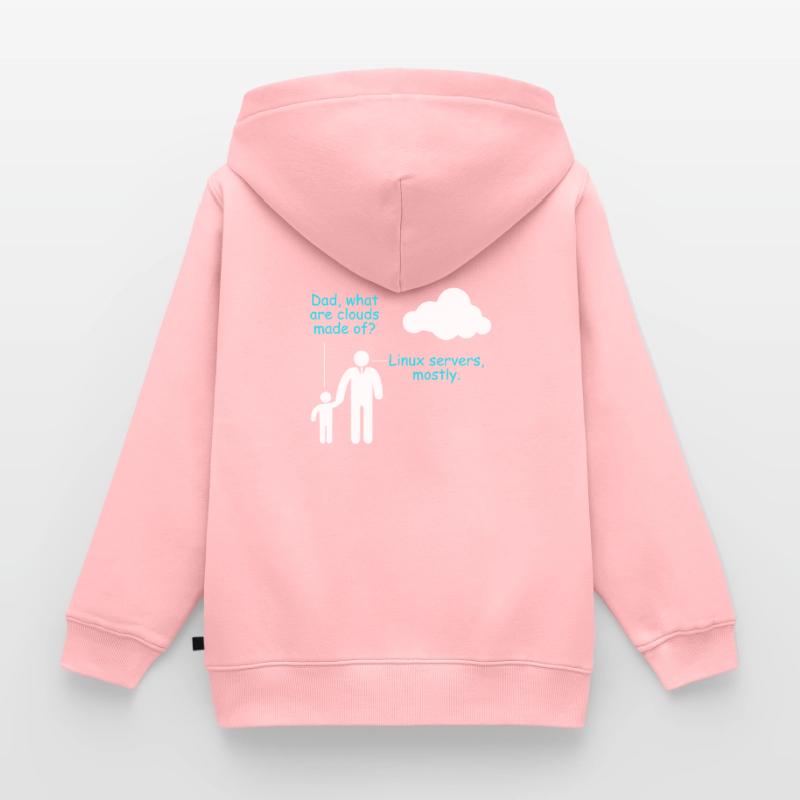 Coder Logiciel Développeur Blague Cloud Linux Server Sweat Premium à capuche zippé enfant bio