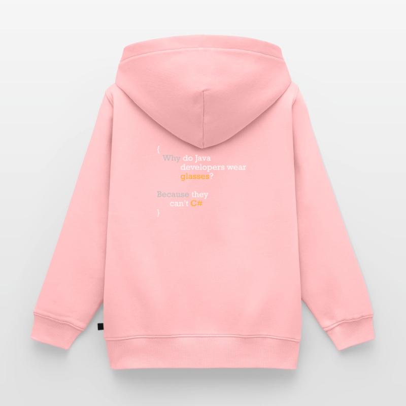 C# Code Joke Programmer Hacker C Sharp Coder Kids Premium Organic Zip-up Hoodie